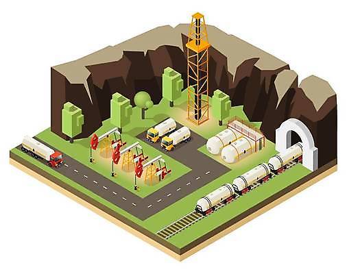 EPS 해외이미지 나무 도로 일러스트 교통시설 사람없음 일상 절벽 공간 기차 트럭 화물 운반 아이소메트릭 운송기기 해외일러스트 식물 길 육상교통 교통 자동차 대중교통 라이프 기계 운송업 시설 파일형식 벡터 이미지허브