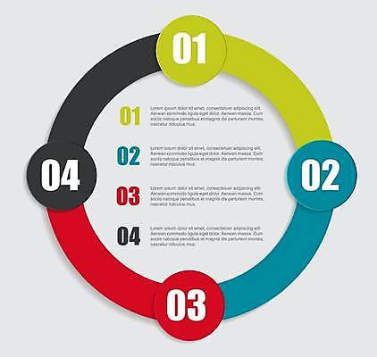 EPS 해외이미지 디자인 일러스트 비즈니스 사람없음 자료 인포그래픽 정보 원형 연결 레이아웃 순서 목차 해외일러스트 도형 파일형식 벡터 이미지허브