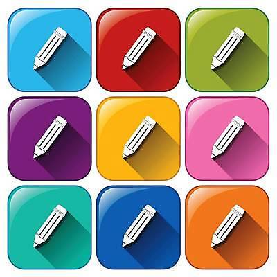 EPS 해외이미지 일러스트 버튼 사람없음 컬러풀 연필 해외일러스트 컬러 학용품 필기구 파일형식 벡터 이미지허브