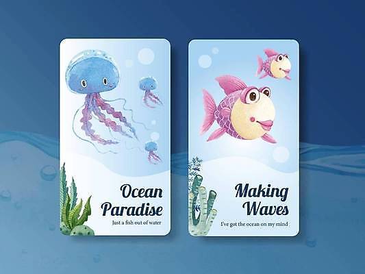 EPS 해외이미지 캐릭터 바다 하늘색 여러마리 일러스트 사람없음 세트 해조류 해초 산호 열대어 물거품 해파리 소셜네트워크 소셜미디어 해외일러스트 일러캐릭터 다수 어류 파란색 거품 해양식물 자포동물 파일형식 벡터 이미지허브