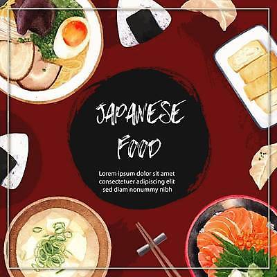 EPS 해외이미지 그릇 일러스트 젓가락 프레임 타이포그라피 사람없음 빨간색 사각형 라멘 만두 계란말이 미소된장국 오니기리 젓가락받침대 프레임일러스트 일본음식 연어덮밥 해외일러스트 도형 문자 식기 음식 컬러 수저 면류 계란요리 수저받침대 파일형식 벡터 이미지허브