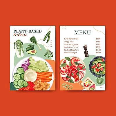 EPS 해외이미지 리플렛 채소 일러스트 피망 수채화 사람없음 식당 샐러드 배추 메뉴 메뉴판 바질 콩깍지 아보카도 후추통 대파 카프레제 해외일러스트 음식 과일 콩 상점 양념통 파 파일형식 벡터 이미지허브