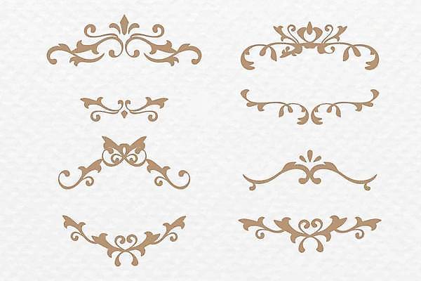 EPS 해외이미지 디자인 일러스트 추상 사람없음 세트 갈색 고딕 바로크 엘리먼트 해외일러스트 컬러 무늬 파일형식 벡터 이미지허브