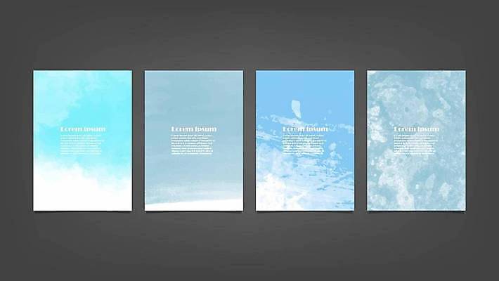 EPS 해외이미지 디자인 배너 하늘색 백그라운드 일러스트 추상 사람없음 세로 세트 해외일러스트 무늬 파란색 파일형식 벡터 이미지허브