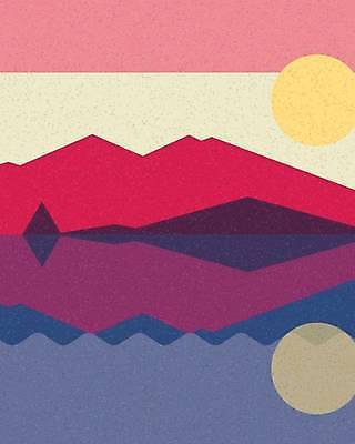 EPS 해외이미지 디자인 포스터 호수 바다 일러스트 하늘 기술 미술 풍경 물 빛 강 컬러풀 태양 라벨 맑음 기하학 발생 스타일 수평선 해외일러스트 자연요소 컬러 무늬 날씨 문화예술 프레임 파일형식 벡터 이미지허브