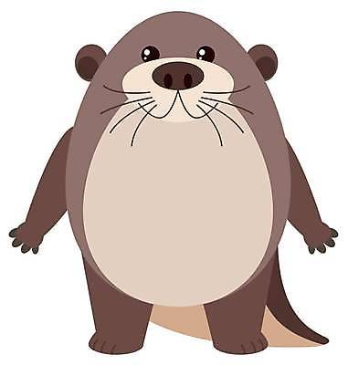 EPS 해외이미지 한마리 동물캐릭터 일러스트 사람없음 귀여움 수달 해외일러스트 일러캐릭터 동물 캐릭터 1 컨셉 파일형식 벡터 이미지허브