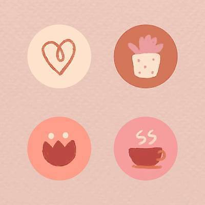 EPS 해외이미지 꽃 화분 분홍색 스티커 일러스트 사람없음 세트 하트 원형 찻잔 해외일러스트 모양 도형 식물 컬러 잔 파일형식 벡터 이미지허브