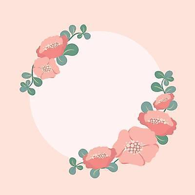 EPS 해외이미지 분홍색 잎 일러스트 사람없음 원형프레임 꽃프레임 프레임일러스트 해외일러스트 식물 꽃 컬러 프레임 원형 파일형식 벡터 이미지허브