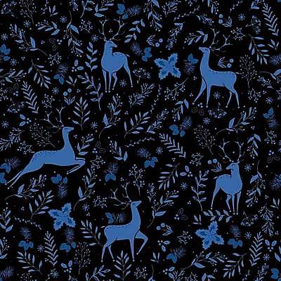 JPG 해외이미지 잎 크리스마스 패턴 여러마리 일러스트 사람없음 파란색 검은색 루돌프 패턴백그라운드 순록 호랑가시나무열매 해외일러스트 식물 기념일 열매 컬러 다수 백그라운드 무늬 사슴 파일형식 이미지허브