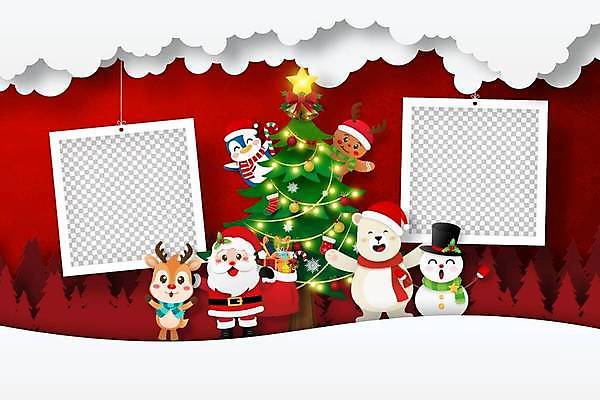 EPS 해외이미지 크리스마스 겨울 일러스트 사람없음 산타클로스 눈 페이퍼아트 산타캐릭터 해외일러스트 일러캐릭터 자연요소 캐릭터 계절 기념일 날씨 파일형식 벡터 이미지허브