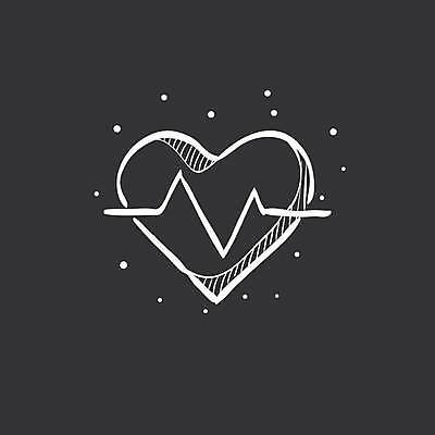 EPS 해외이미지 일러스트 사람없음 검은색 흰색 하트 맥박 심전도 해외일러스트 모양 컬러 의학 파일형식 벡터 이미지허브