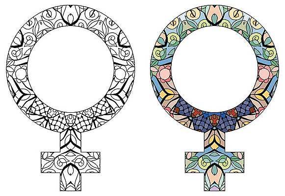 EPS 해외이미지 선 패턴 일러스트 추상 사람없음 그림 만다라 여자기호 젠탱글 해외일러스트 무늬 성별기호 파일형식 벡터 이미지허브