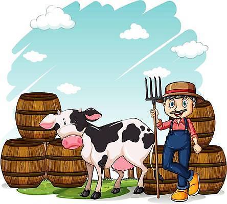 EPS 해외이미지 구름 남자 백그라운드 일러스트 포유류 하늘 육류 사람 풍경 소년 야외 목재 그래픽 파란색 농장 가축 소고기 우유 흰색 잡기 소 농부 상품 컨테이너 장면 갈퀴 고립 밭일 송아지고기 많음 해외일러스트 자연요소 나무 동물 직업 산업 어린이 컬러 컨셉 농업 식재료 재료 모션 유제품 파일형식 벡터 이미지허브