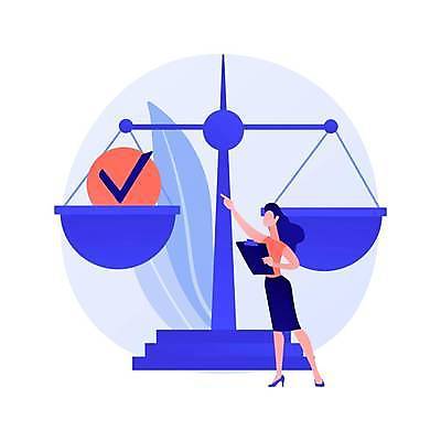 EPS 해외이미지 전신 여자 일러스트 비즈니스 저울 한명 들기 성인 가리킴 균형 체크표시 서류판 성인여자한명만 해외일러스트 1 모션 사람 손짓 사무용품 확인 여자한명만 성인여자만 파일형식 벡터 이미지허브