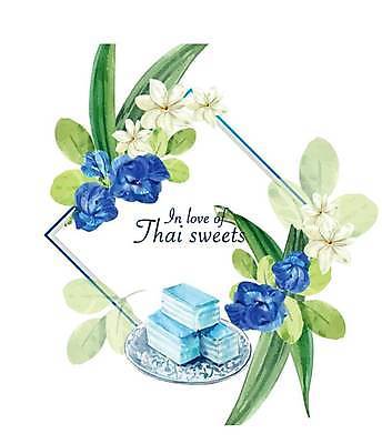 EPS 해외이미지 접시 꽃 잎 일러스트 태국 디저트 프레임 사람없음 마름모 태국음식 프레임일러스트 해외일러스트 도형 식물 식기 아시아 음식 동양음식 파일형식 벡터 이미지허브