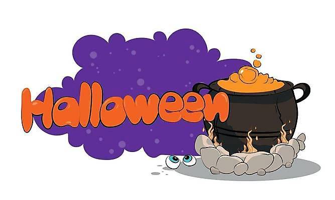 EPS 해외이미지 일러스트 타이포그라피 사람없음 할로윈 솥 해외일러스트 문자 주방용품 파일형식 벡터 이미지허브