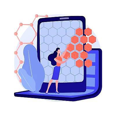 EPS 해외이미지 전신 여자 일러스트 한명 서기 성인 태블릿 디지털 풀잎 성인여자한명만 허니콤 디지털라이프 해외일러스트 모양 1 라이프스타일 잎 모션 사람 전자제품 스마트기기 풀_식물 여자한명만 성인여자만 파일형식 벡터 이미지허브