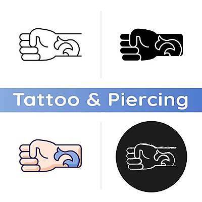 EPS 해외이미지 손 일러스트 신체부위 플랫 문신 손목 스타일 해외일러스트 사람 파일형식 벡터 이미지허브