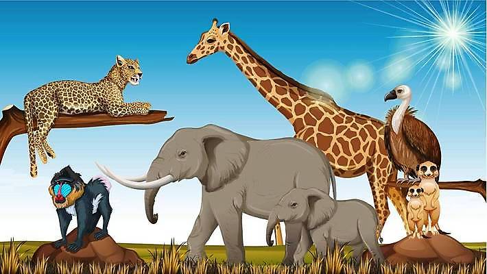 EPS 해외이미지 클립아트 나무 식물 동물 공원 야생동물 밭 일러스트 포유류 아프리카 자연 하늘 생물 동물원 풍경 야외 그래픽 초록색 환경 숲 만화 사파리 그림 육식동물 장면 사냥꾼 리빙 내추럴 동물상 사바나 해외일러스트 직업 공공시설 나라 컬러 농업 조형물 생태계 파일형식 벡터 이미지허브