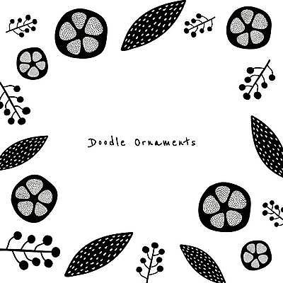 EPS 해외이미지 줄기 백그라운드 잎 일러스트 흑백 사람없음 테두리 심플 손그림 해외일러스트 식물 촬영기법 파일형식 벡터 이미지허브