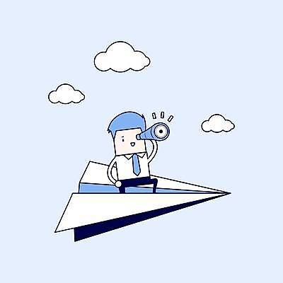 EPS 해외이미지 전신 남자 하늘색 일러스트 한명 서기 들기 성인 망원경 비행 비즈니스맨 승차 비즈니스캐릭터 종이비행기 성인남자한명만 해외일러스트 일러캐릭터 캐릭터 1 비즈니스 모션 사람 파란색 직장인 종이접기 남자한명만 성인남자만 파일형식 벡터 이미지허브