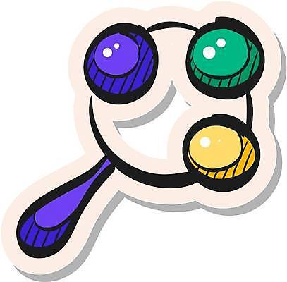 EPS 해외이미지 스티커 일러스트 사람없음 장난감 보라색 아기용품 심볼 해외일러스트 컬러 오브젝트 파일형식 벡터 이미지허브