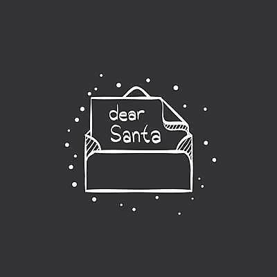 EPS 해외이미지 크리스마스 일러스트 사람없음 검은색 흰색 편지 해외일러스트 기념일 컬러 파일형식 벡터 이미지허브