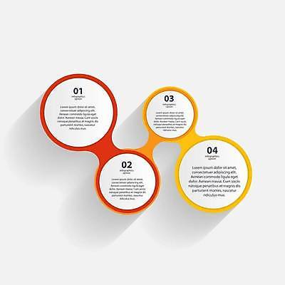 EPS 해외이미지 디자인 일러스트 비즈니스 사람없음 빨간색 숫자 노란색 자료 인포그래픽 정보 원형 목차 해외일러스트 도형 문자 컬러 파일형식 벡터 이미지허브