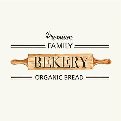 EPS 해외이미지 빵 일러스트 텍스트 타이포그라피 사람없음 빵집 심볼 반죽밀대 브랜딩 해외일러스트 문자 음식 상점 밀대 파일형식 벡터 이미지허브