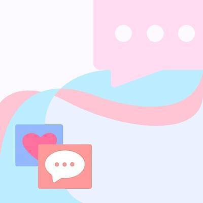 EPS 해외이미지 분홍색 하늘색 말풍선 곡선 일러스트 프레임 사람없음 하트 카피스페이스 해외일러스트 모양 선 컬러 파란색 공백 파일형식 벡터 이미지허브