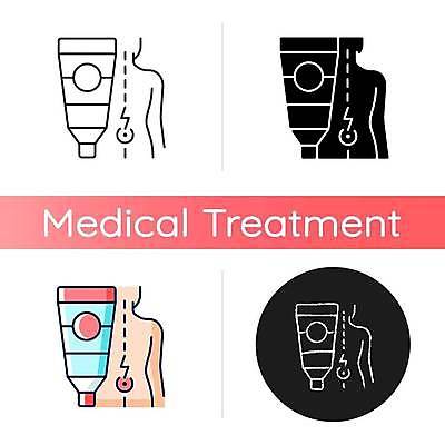 EPS 해외이미지 일러스트 사람없음 약 고통 플랫 연고 치료제 허리통증 해외일러스트 감정 의학 파일형식 벡터 이미지허브