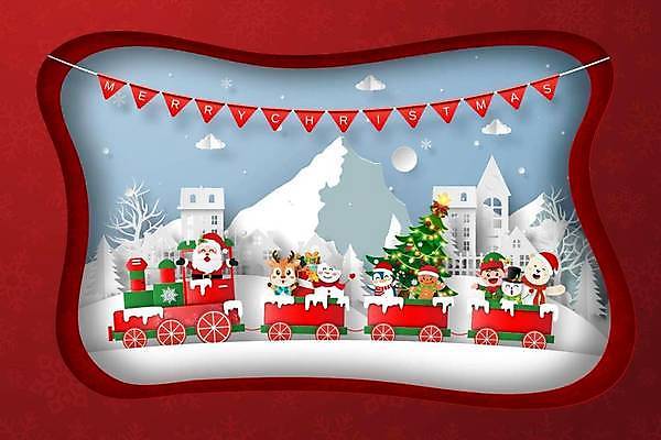 EPS 해외이미지 크리스마스 겨울 일러스트 사람없음 산타클로스 눈 페이퍼아트 산타캐릭터 해외일러스트 일러캐릭터 자연요소 캐릭터 계절 기념일 날씨 파일형식 벡터 이미지허브