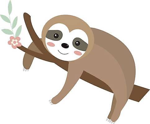 EPS 해외이미지 동물캐릭터 일러스트 사람없음 귀여움 나뭇가지 나무늘보 해외일러스트 일러캐릭터 나무 동물 캐릭터 컨셉 파일형식 벡터 이미지허브