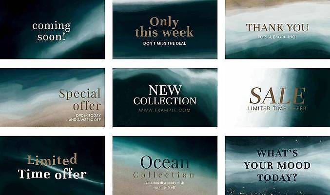 EPS 해외이미지 바다 일러스트 타이포그라피 해변 사람없음 쇼핑 세트 세일 해외일러스트 문자 파일형식 벡터 이미지허브