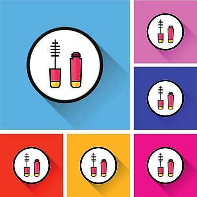 EPS 해외이미지 클립아트 디자인 일러스트 그림자 유행 웹 페인트 화장품 흰색 붓 플랫 심볼 마스카라 튜브 해외일러스트 컬러 인터넷 뷰티 파일형식 벡터 이미지허브