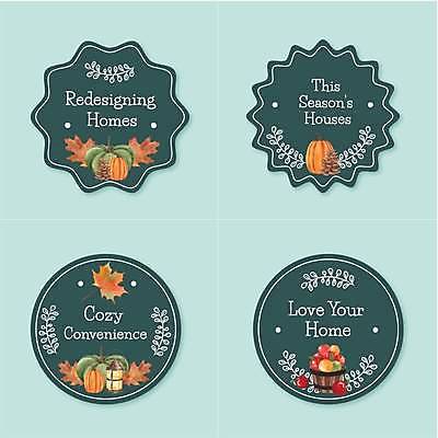 EPS 해외이미지 낙엽 과일 일러스트 텍스트 호박 프레임 타이포그라피 사람없음 파란색 심볼 솔방울 과일바구니 브랜딩 해외일러스트 문자 컬러 잎 채소 바구니 파일형식 벡터 이미지허브