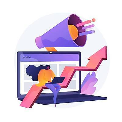 EPS 해외이미지 전신 여자 화살표 일러스트 비즈니스 한명 앉기 성인 노트북 확성기 상승 성인여자한명만 해외일러스트 1 컨셉 모션 사람 전자제품 여자한명만 성인여자만 파일형식 벡터 이미지허브