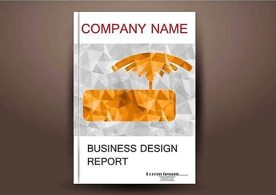 EPS 해외이미지 표지디자인 표지 북커버 일러스트 비즈니스 사람없음 책 주황색 와이파이 공유기 폴리곤 표지샘플 해외일러스트 컬러 무선인터넷 파일형식 벡터 이미지허브