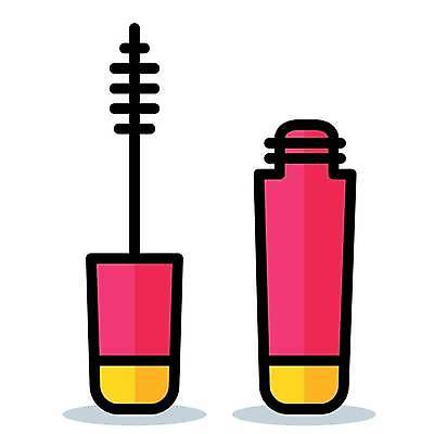 EPS 해외이미지 클립아트 디자인 백그라운드 일러스트 유행 페인트 화장품 흰색 붓 플랫 만화 심볼 오브젝트 마스카라 그림 튜브 고립 해외일러스트 컬러 뷰티 파일형식 벡터 이미지허브