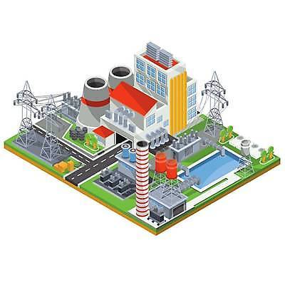 EPS 해외이미지 나무 일러스트 사람없음 건물 송전탑 아이소메트릭 원자력 원자력발전소 해외일러스트 식물 건축물 탑 에너지 파일형식 벡터 이미지허브