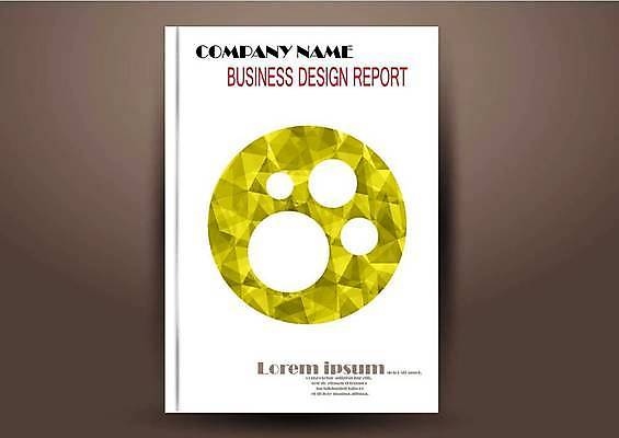 EPS 해외이미지 표지디자인 표지 북커버 일러스트 비즈니스 추상 사람없음 책 노란색 원형 폴리곤 표지샘플 해외일러스트 도형 컬러 무늬 파일형식 벡터 이미지허브