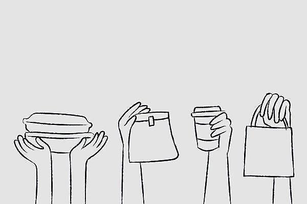 EPS 해외이미지 손 디자인 라인일러스트 일러스트 포장 들기 신체부위 종이봉투 쇼핑백 잡기 서비스 손그림 팔 배달음식 테이크아웃컵 포장용기 음식배달 해외일러스트 음식 가방 모션 봉투 사람 컵 배송 배달 포장재료 파일형식 벡터 이미지허브