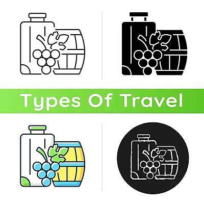 EPS 해외이미지 여행 일러스트 포도 휴가 사람없음 와인 여행가방 짐 플랫 방문 타입 양조장 관광업 해외일러스트 산업 가방 과일 주류 파일형식 벡터 이미지허브