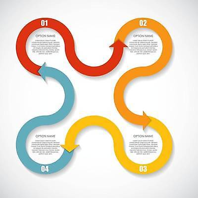 EPS 해외이미지 디자인 화살표 일러스트 비즈니스 추상 사람없음 빨간색 파란색 숫자 노란색 자료 인포그래픽 정보 연결 목차 해외일러스트 문자 컬러 무늬 파일형식 벡터 이미지허브