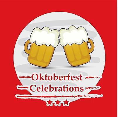 EPS 해외이미지 전통 디자인 포스터 문화 일러스트 맥주 사람없음 빨간색 축제 건배 맥주잔 옥토버페스트 해외일러스트 컬러 술잔 주류 파일형식 벡터 이미지허브