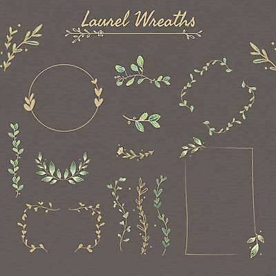 EPS 해외이미지 꽃 잎 일러스트 프레임 사람없음 세트 갈색 사각형 원형 엘리먼트 해외일러스트 도형 식물 컬러 파일형식 벡터 이미지허브