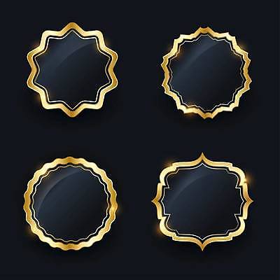 EPS 해외이미지 디자인 일러스트 프레임 사람없음 세트 금색 해외일러스트 컬러 파일형식 벡터 이미지허브