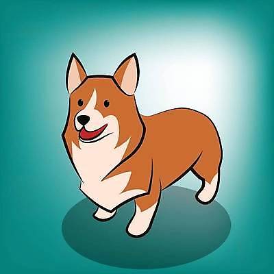 EPS 해외이미지 일러스트 사람없음 귀여움 청록색 개캐릭터 웰시코기 해외일러스트 컬러 동물캐릭터 컨셉 개 파일형식 벡터 이미지허브