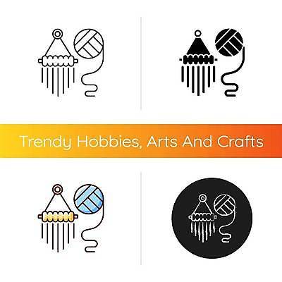 EPS 해외이미지 일러스트 사람없음 장식 플랫 털실 수공예 DIY 수공예품 핸드메이드 해외일러스트 취미 실 공예 공예품 파일형식 벡터 이미지허브