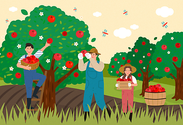 전신 구름 여자 남자 어린이 일러스트 사다리 가족 하늘 미소 웃음 들기 소녀 소년 성인 세명 바구니 가을 농촌 풀 잠자리 사과 농부 과수원 멜빵바지 밀짚모자 오르기 사과나무 과일따기 농업인의날 사과꽃 사과농장 사과따기 국내일러스트 AI파일 자연요소 나무 식물 직업 모자_잡화 계절 기념일 꽃 곤충 농업 과일 바지 관계 모션 표정 사람 농장 수확 도구 시골 멜빵 파일형식 벡터